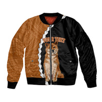 Custom Shiba Inu Dog Bomber Jacket With Polynesian Tribal Tattoo LT6 - Wonder Print Shop