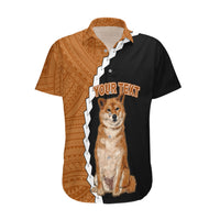 Custom Shiba Inu Dog Hawaiian Shirt With Polynesian Tribal Tattoo LT6 - Wonder Print Shop