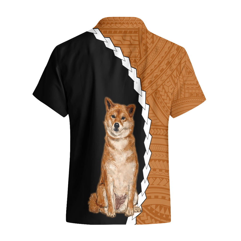 Custom Shiba Inu Dog Hawaiian Shirt With Polynesian Tribal Tattoo LT6 - Wonder Print Shop