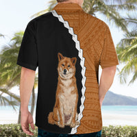 Custom Shiba Inu Dog Hawaiian Shirt With Polynesian Tribal Tattoo LT6 - Wonder Print Shop