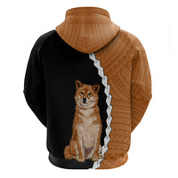 Custom Shiba Inu Dog Hoodie With Polynesian Tribal Tattoo LT6 - Wonder Print Shop