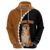 Custom Shiba Inu Dog Hoodie With Polynesian Tribal Tattoo LT6 - Wonder Print Shop