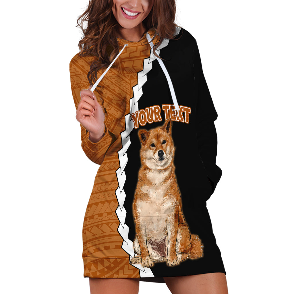 Custom Shiba Inu Dog Hoodie Dress With Polynesian Tribal Tattoo LT6 - Wonder Print Shop