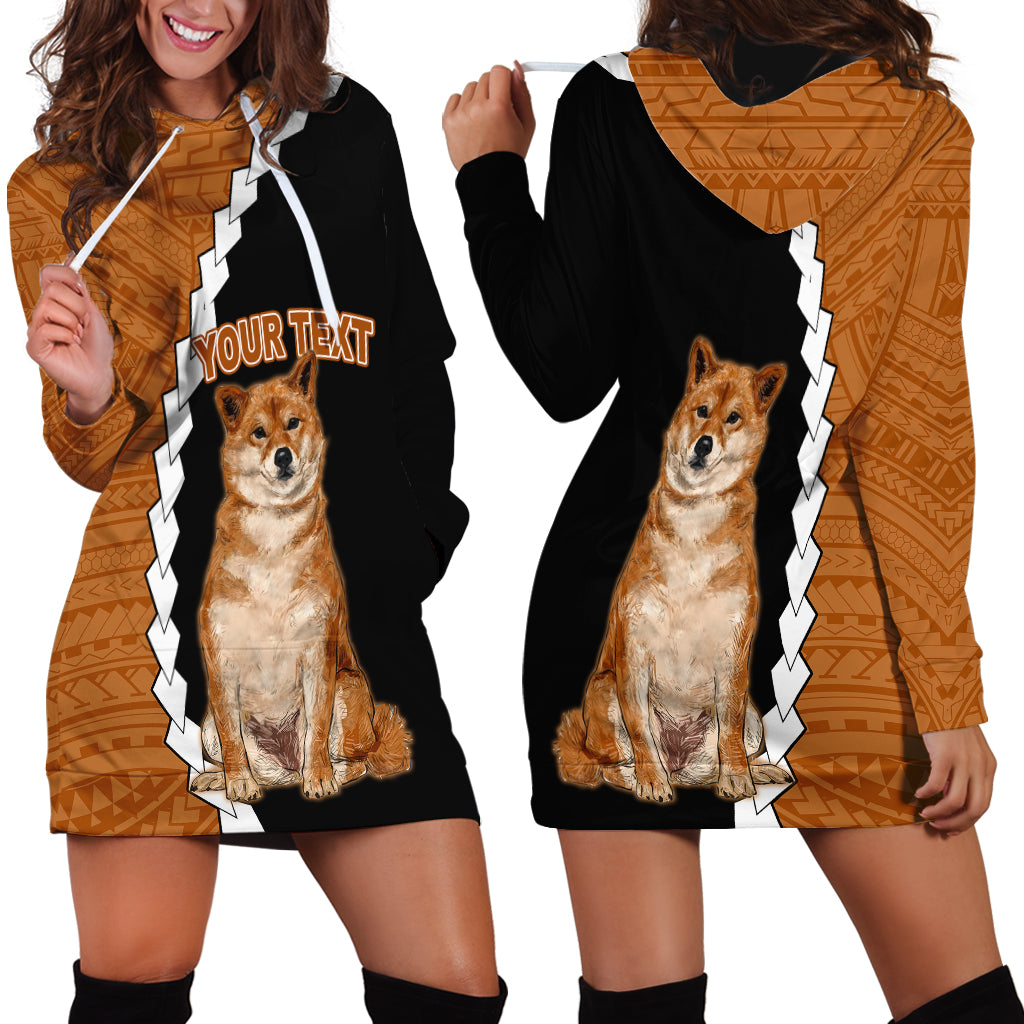 Custom Shiba Inu Dog Hoodie Dress With Polynesian Tribal Tattoo LT6 - Wonder Print Shop
