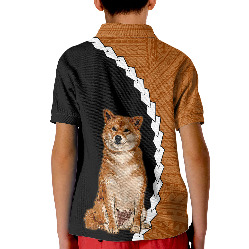 Custom Shiba Inu Dog Kid Polo Shirt With Polynesian Tribal Tattoo LT6 - Wonder Print Shop