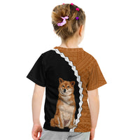 Custom Shiba Inu Dog Kid T Shirt With Polynesian Tribal Tattoo LT6 - Wonder Print Shop