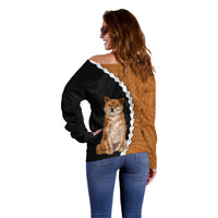 Custom Shiba Inu Dog Off Shoulder Sweater With Polynesian Tribal Tattoo LT6 - Wonder Print Shop
