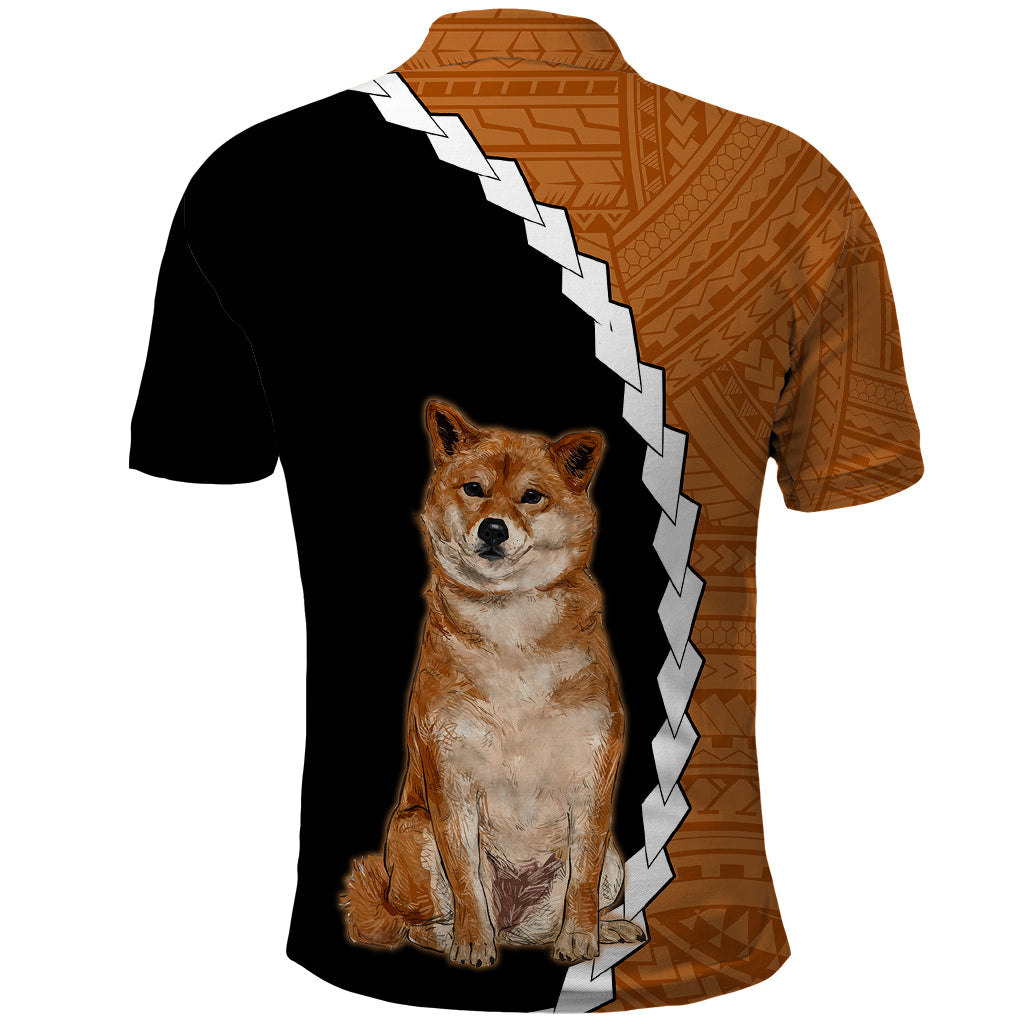 Custom Shiba Inu Dog Polo Shirt With Polynesian Tribal Tattoo LT6 - Wonder Print Shop