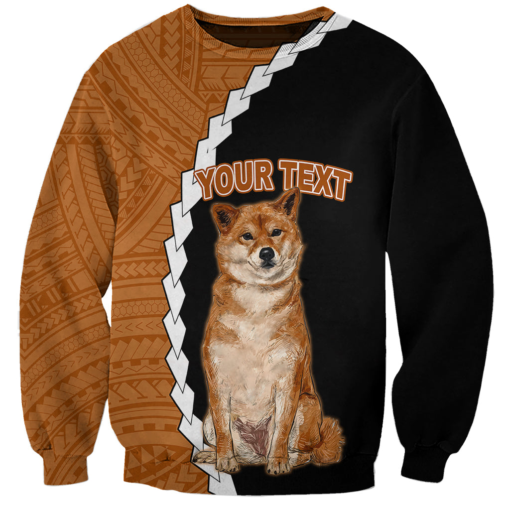 Custom Shiba Inu Dog Sweatshirt With Polynesian Tribal Tattoo LT6 - Wonder Print Shop