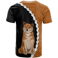 Custom Shiba Inu Dog T Shirt With Polynesian Tribal Tattoo LT6 - Wonder Print Shop