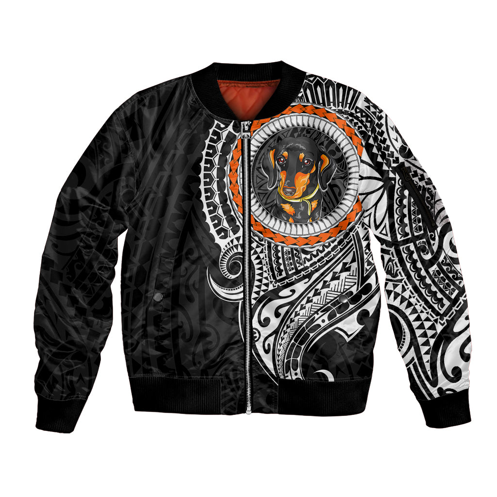 Polynesian Dachshund Dog Sleeve Zip Bomber Jacket Dog In My Heart LT6 - Wonder Print Shop
