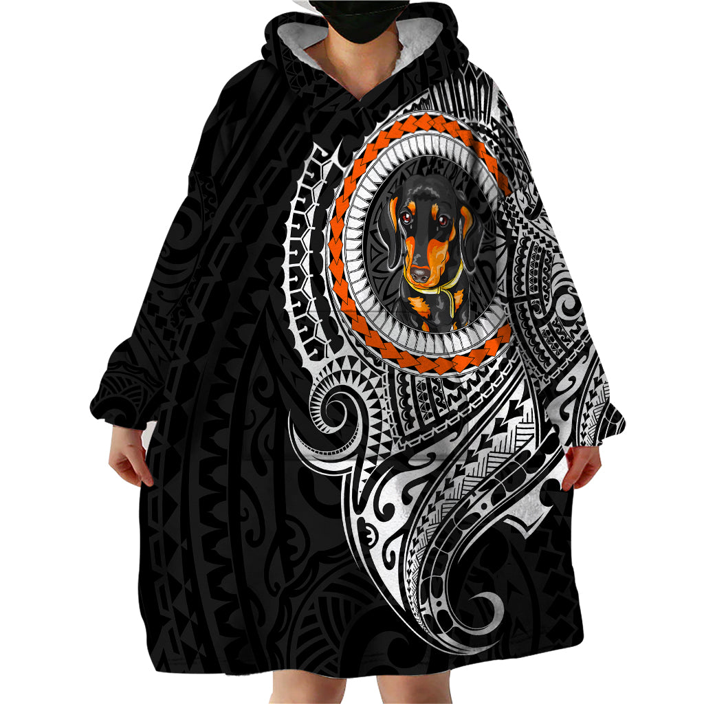 Polynesian Dachshund Dog Wearable Blanket Hoodie Dog In My Heart LT6 - Wonder Print Shop