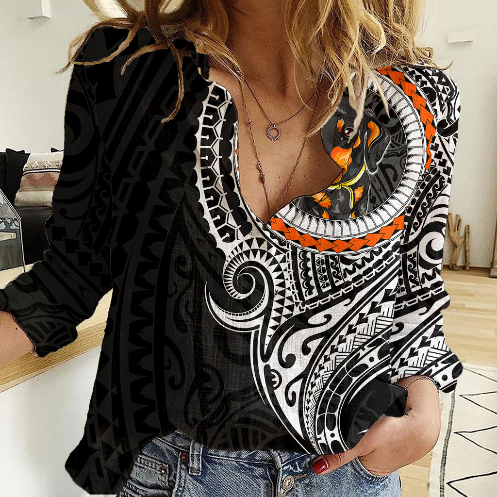 Polynesian Dachshund Dog Women Casual Shirt Dog In My Heart LT6 - Wonder Print Shop