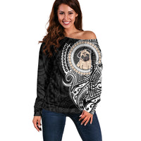 Polynesian Pug Dog Off Shoulder Sweater Dog In My Heart LT6 - Wonder Print Shop
