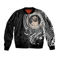 Polynesian Pug Dog Sleeve Zip Bomber Jacket Dog In My Heart LT6 - Wonder Print Shop