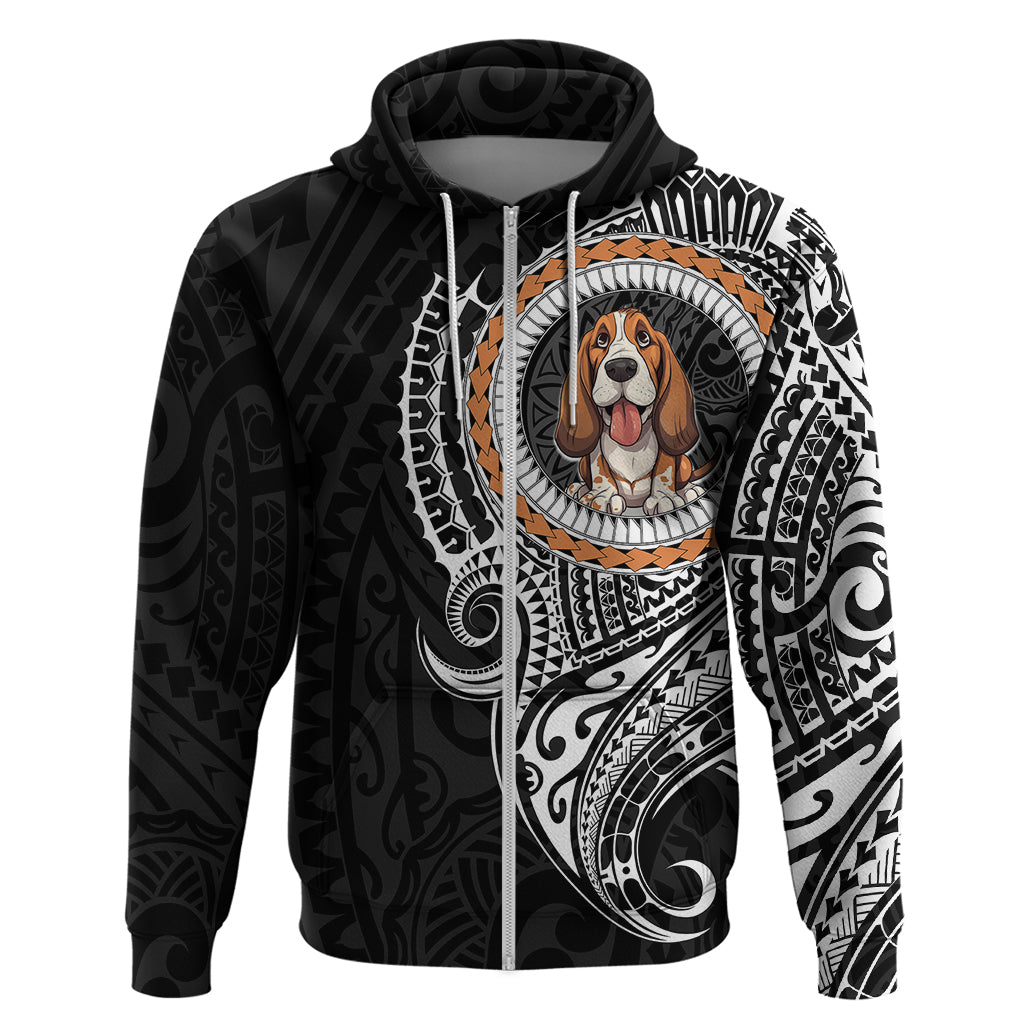Polynesian Basset Hound Dog Hoodie Dog In My Heart LT6 - Wonder Print Shop