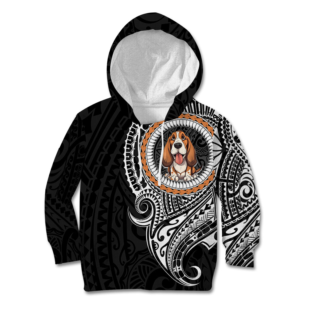 Polynesian Basset Hound Dog Kid Hoodie Dog In My Heart LT6 - Wonder Print Shop