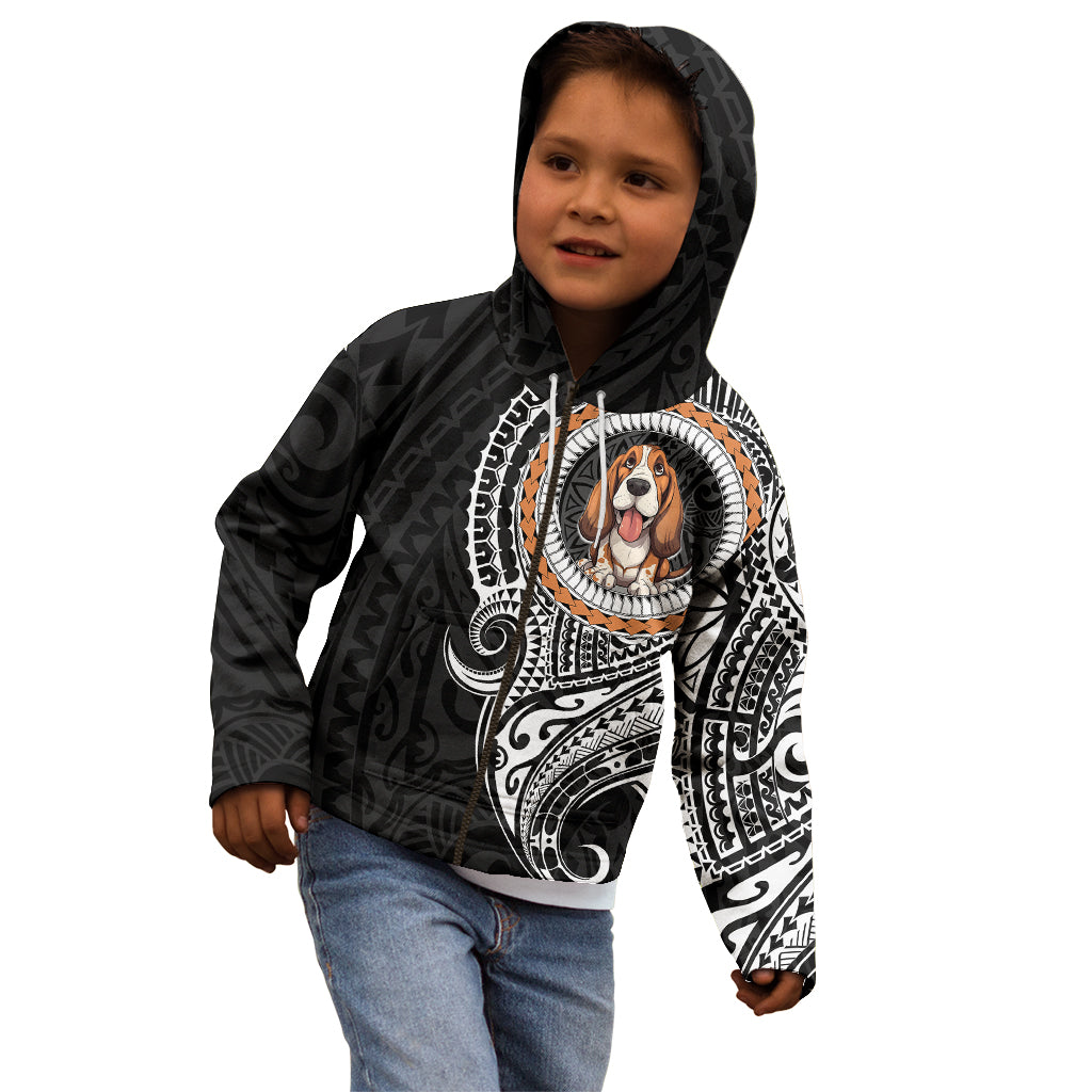 Polynesian Basset Hound Dog Kid Hoodie Dog In My Heart LT6 - Wonder Print Shop