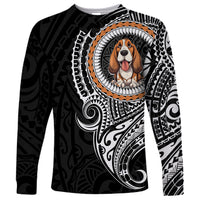 Polynesian Basset Hound Dog Long Sleeve Shirt Dog In My Heart LT6 - Wonder Print Shop