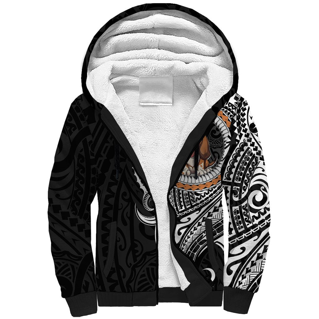 Polynesian Basset Hound Dog Sherpa Hoodie Dog In My Heart LT6 - Wonder Print Shop