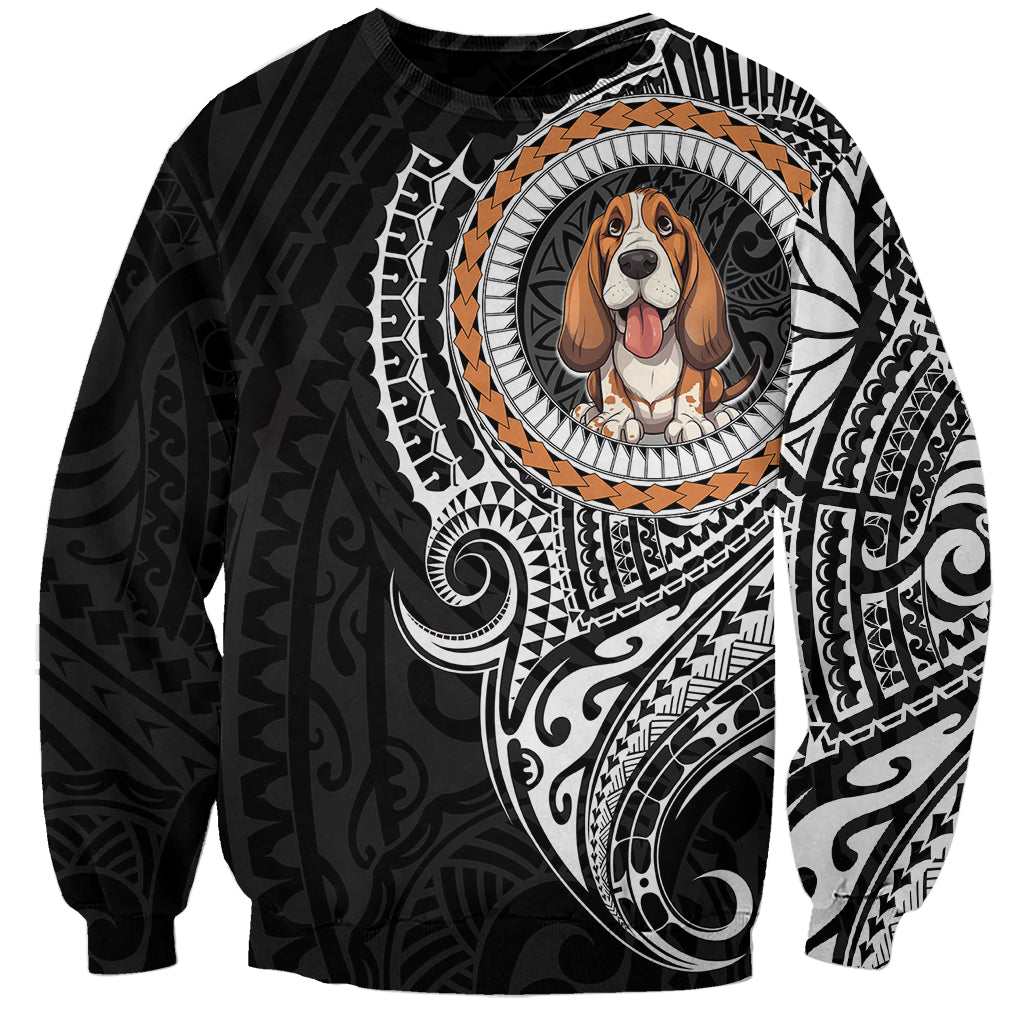 Polynesian Basset Hound Dog Sweatshirt Dog In My Heart LT6 - Wonder Print Shop