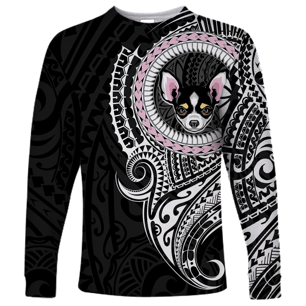 Polynesian Chihuahua Dog Long Sleeve Shirt Dog In My Heart LT6 - Wonder Print Shop