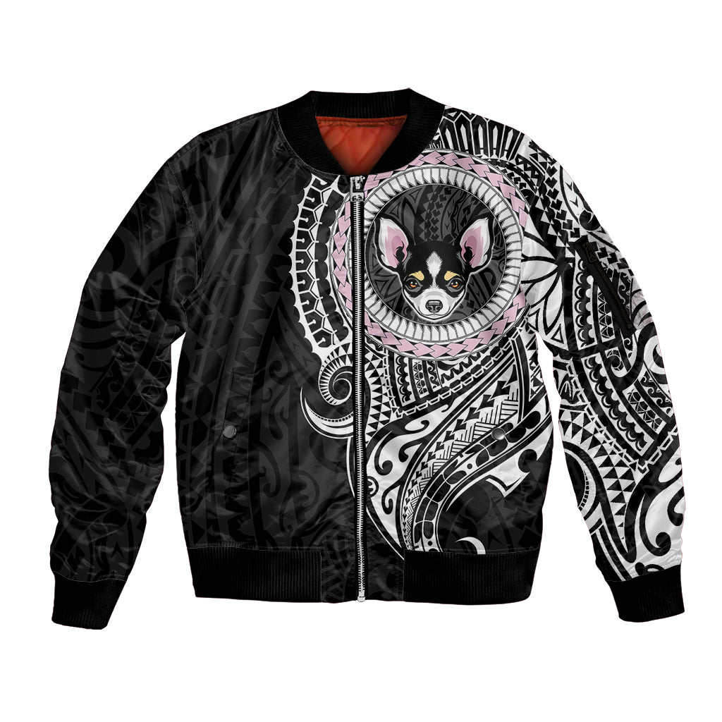 Polynesian Chihuahua Dog Sleeve Zip Bomber Jacket Dog In My Heart LT6 - Wonder Print Shop