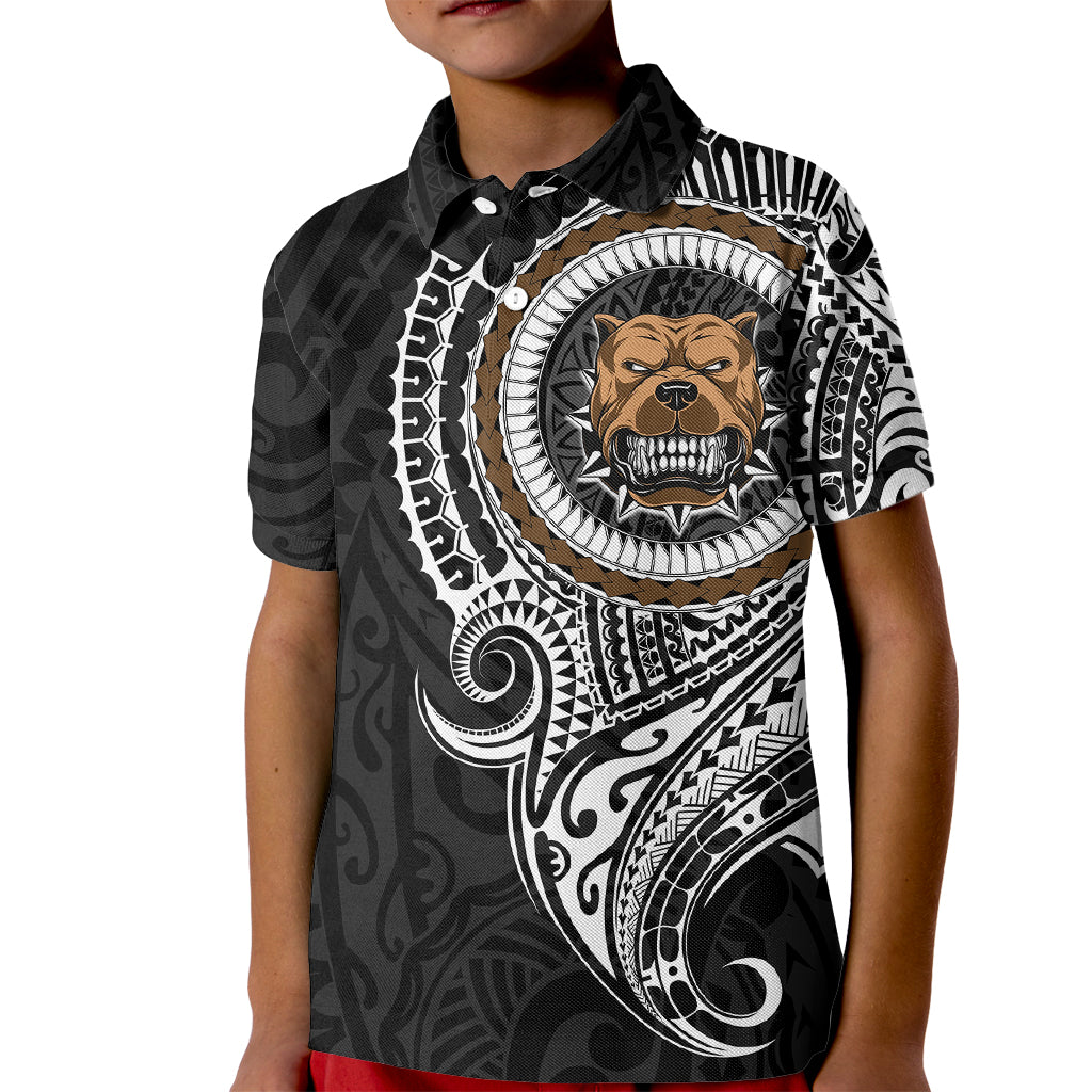 Polynesian Pitbull Dog Kid Polo Shirt Dog In My Heart LT6 - Wonder Print Shop