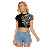 Polynesian Pitbull Dog Raglan Cropped T Shirt Dog In My Heart LT6 - Wonder Print Shop