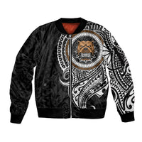 Polynesian Pitbull Dog Sleeve Zip Bomber Jacket Dog In My Heart LT6 - Wonder Print Shop