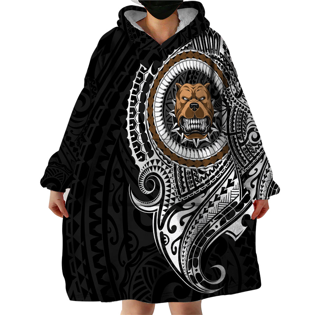 Polynesian Pitbull Dog Wearable Blanket Hoodie Dog In My Heart LT6 - Wonder Print Shop