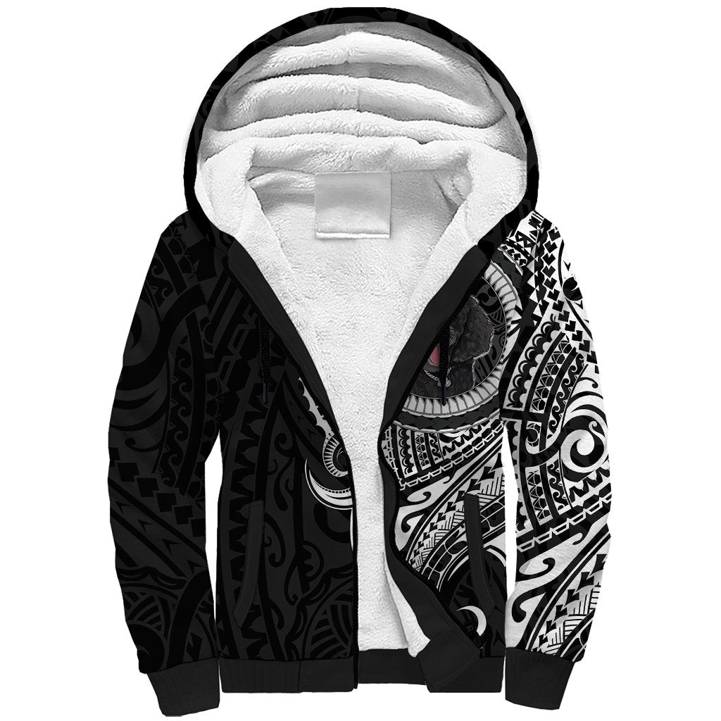 Polynesian Poodle Dog Sherpa Hoodie Dog In My Heart LT6 - Wonder Print Shop