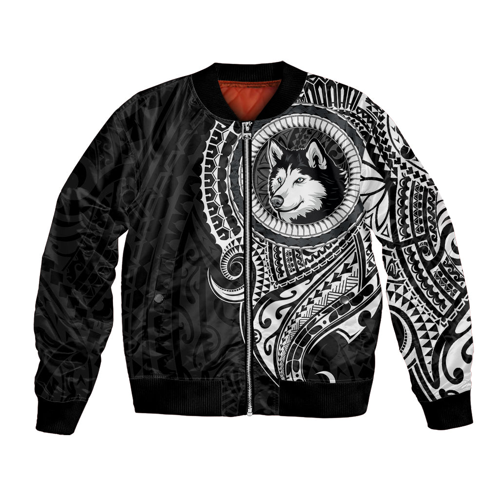 Polynesian Husky Dog Bomber Jacket Dog In My Heart LT6 - Wonder Print Shop