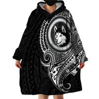 Polynesian Husky Dog Wearable Blanket Hoodie Dog In My Heart LT6 - Wonder Print Shop