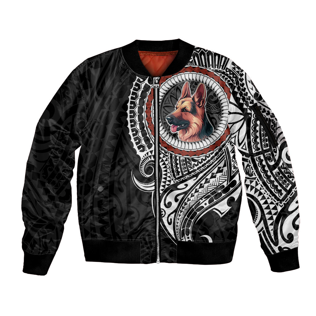 Polynesian German Shepherd Dog Sleeve Zip Bomber Jacket Dog In My Heart LT6 - Wonder Print Shop