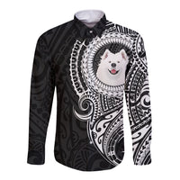 Polynesian Samoyed Dog Long Sleeve Button Shirt Dog In My Heart LT6 - Wonder Print Shop