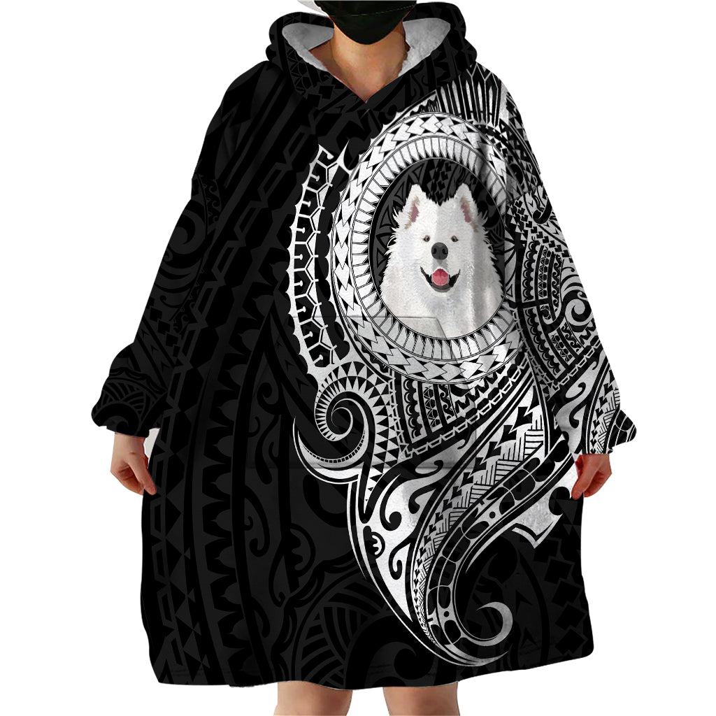 Polynesian Samoyed Dog Wearable Blanket Hoodie Dog In My Heart LT6 - Wonder Print Shop