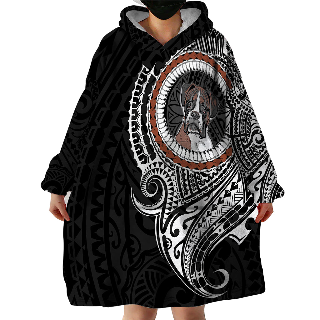 Polynesian Boxer Dog Wearable Blanket Hoodie Dog In My Heart LT6 - Wonder Print Shop