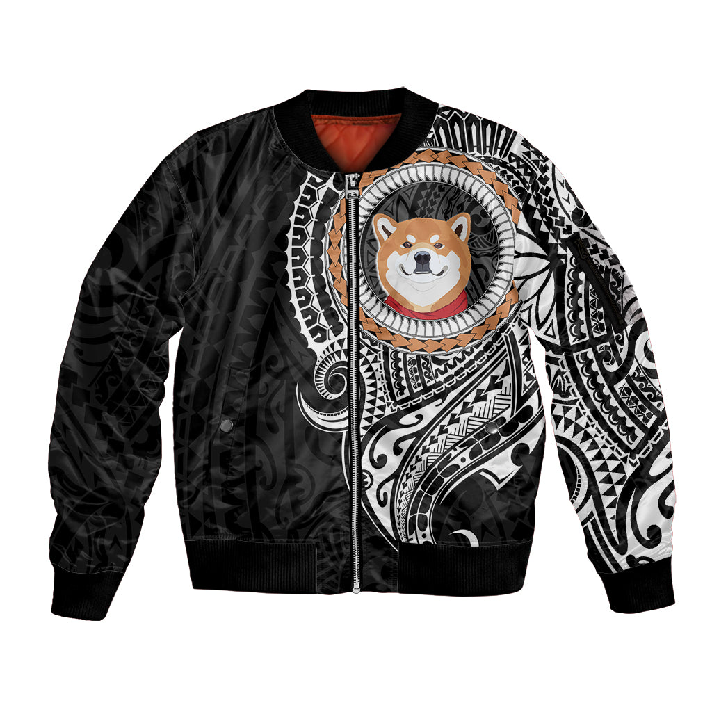 Polynesian Shiba Inu Dog Sleeve Zip Bomber Jacket Dog In My Heart LT6 - Wonder Print Shop