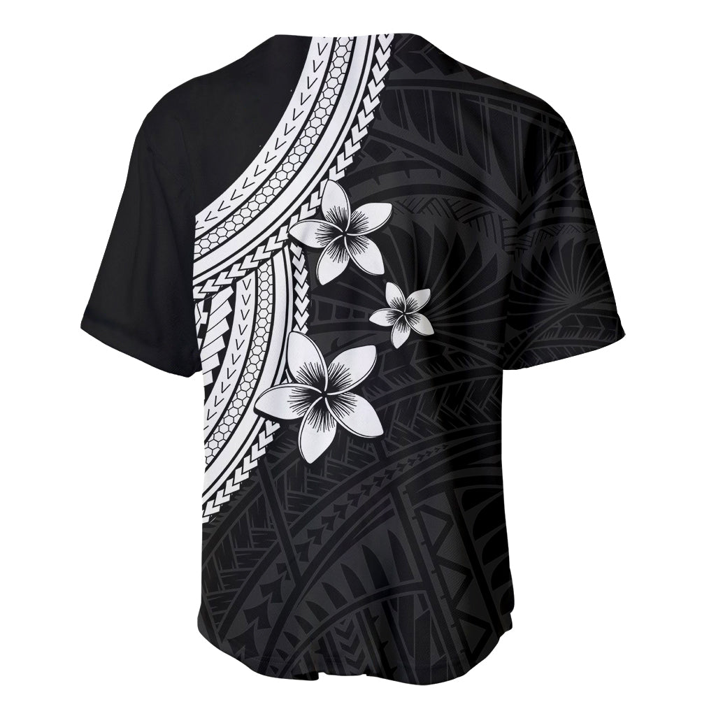Polynesian Baseball Jersey With Plumeria Flower White LT6 - Wonder Print Shop