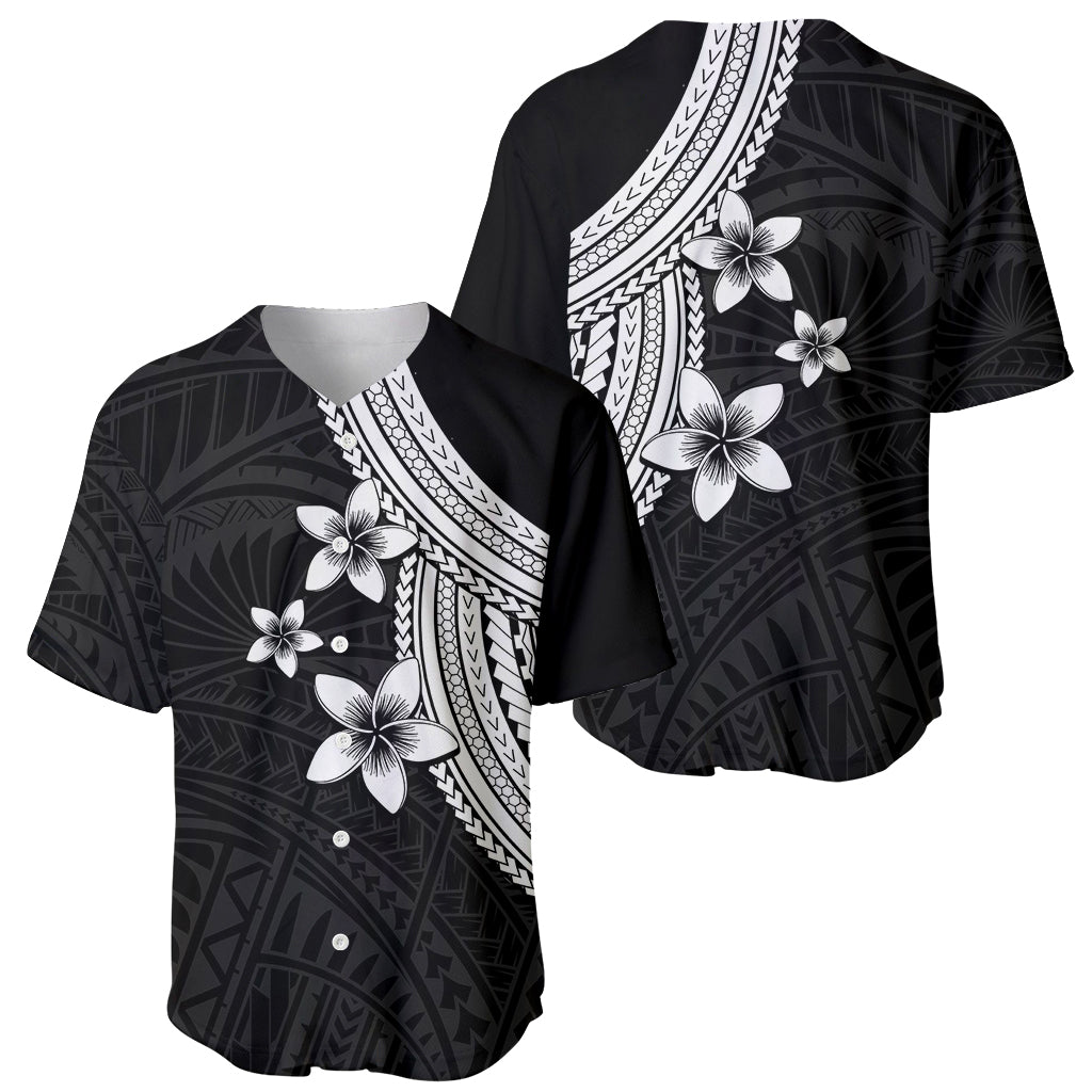 Polynesian Baseball Jersey With Plumeria Flower White LT6 - Wonder Print Shop