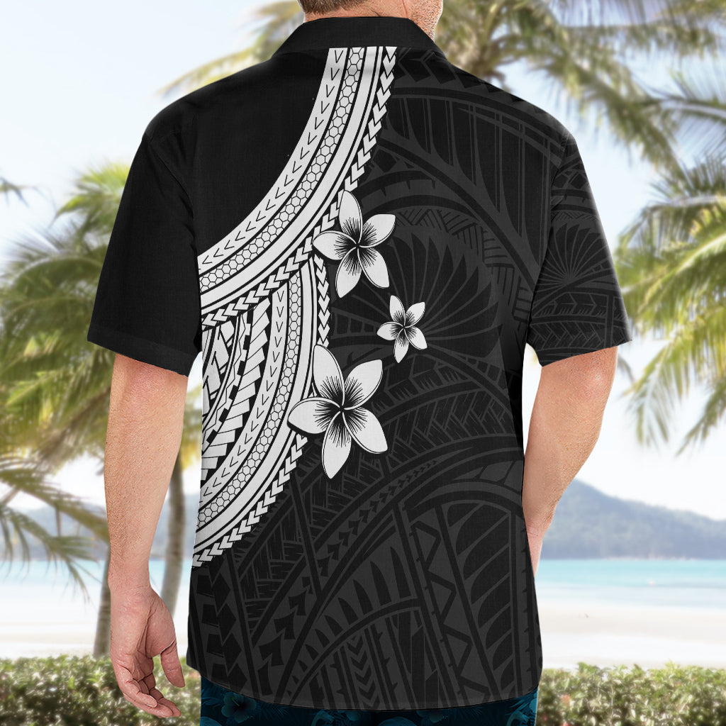 Polynesian Hawaiian Shirt With Plumeria Flower White LT6 - Wonder Print Shop