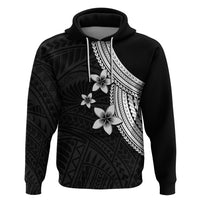 Polynesian Hoodie With Plumeria Flower White LT6 - Wonder Print Shop
