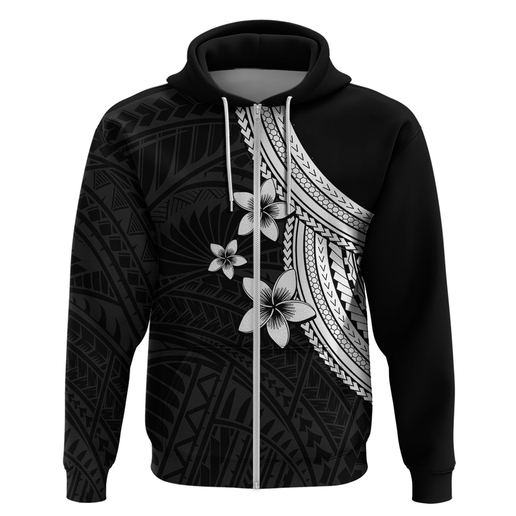 Polynesian Hoodie With Plumeria Flower White LT6 - Wonder Print Shop