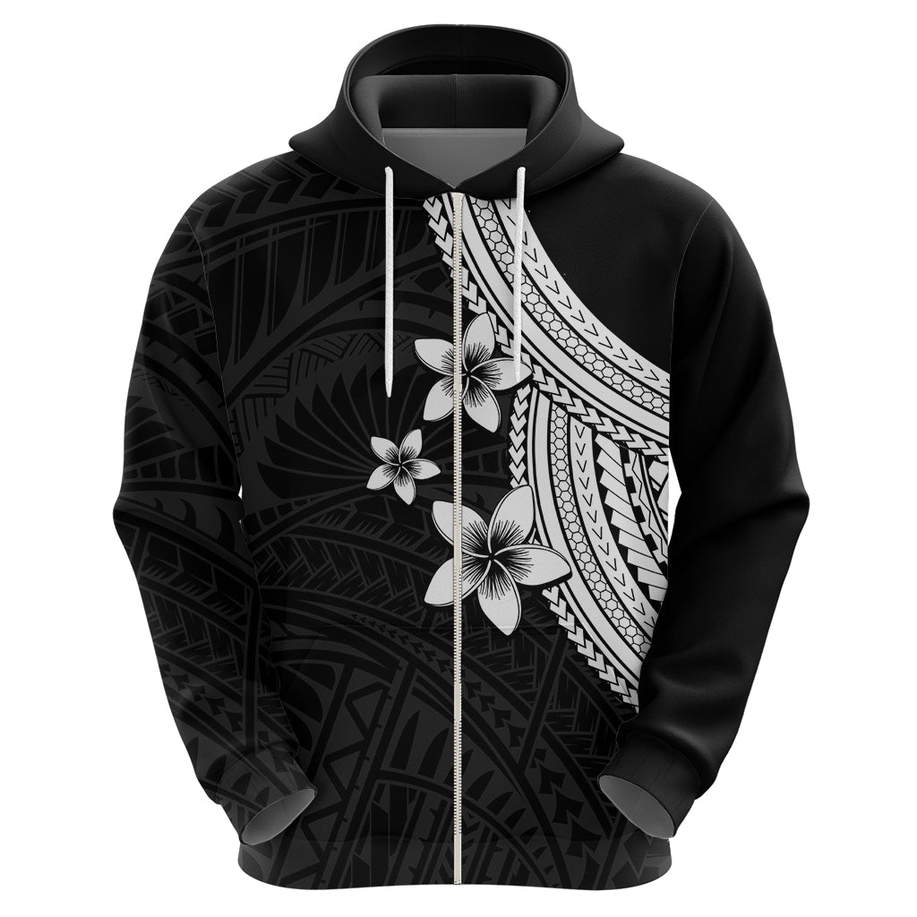 Polynesian Hoodie With Plumeria Flower White LT6 - Wonder Print Shop
