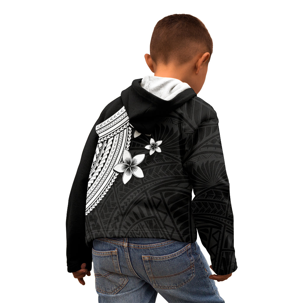 Polynesian Kid Hoodie With Plumeria Flower White LT6 - Wonder Print Shop