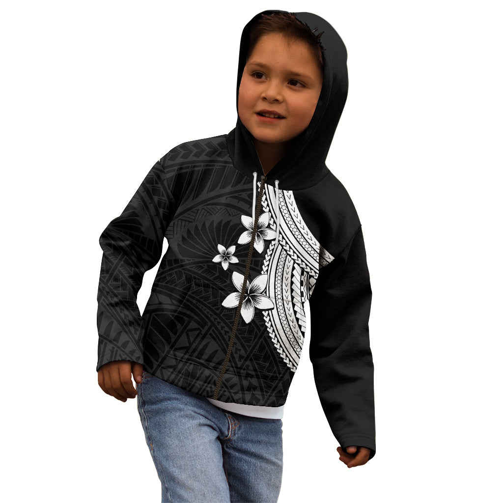 Polynesian Kid Hoodie With Plumeria Flower White LT6 - Wonder Print Shop