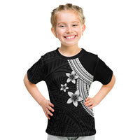 Polynesian Kid T Shirt With Plumeria Flower White LT6 - Wonder Print Shop