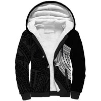 Polynesian Sherpa Hoodie With Plumeria Flower White LT6 - Wonder Print Shop