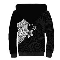 Polynesian Sherpa Hoodie With Plumeria Flower White LT6 - Wonder Print Shop
